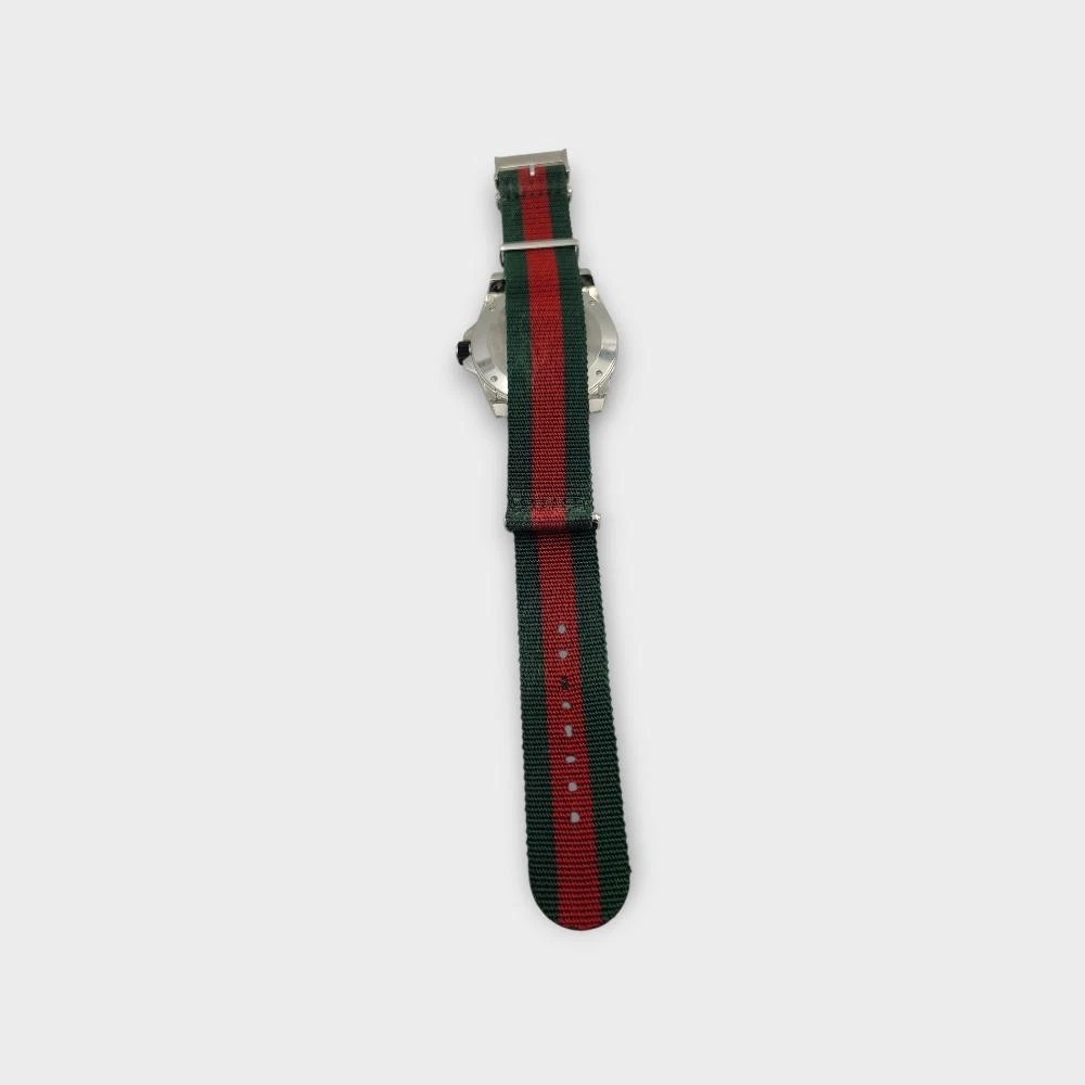 Gucci 136.2 Buceo Acero Inoxidable Verde/Rojo Nylon Correa Reloj 45MM - Image 12