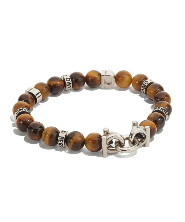 Pulsera Ferragamo cuentas de bolitas de piedras semi preciosas