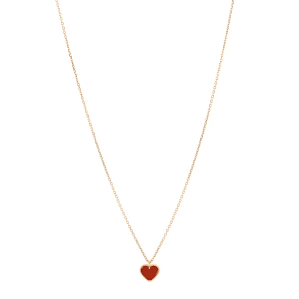 Collar con colgante en forma de corazón Sweet | heart Alhambra de oro rosa de 18k y cornalina