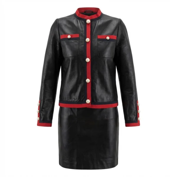 Conjunto de Chamarra  y falda de piel Gucci   T 40